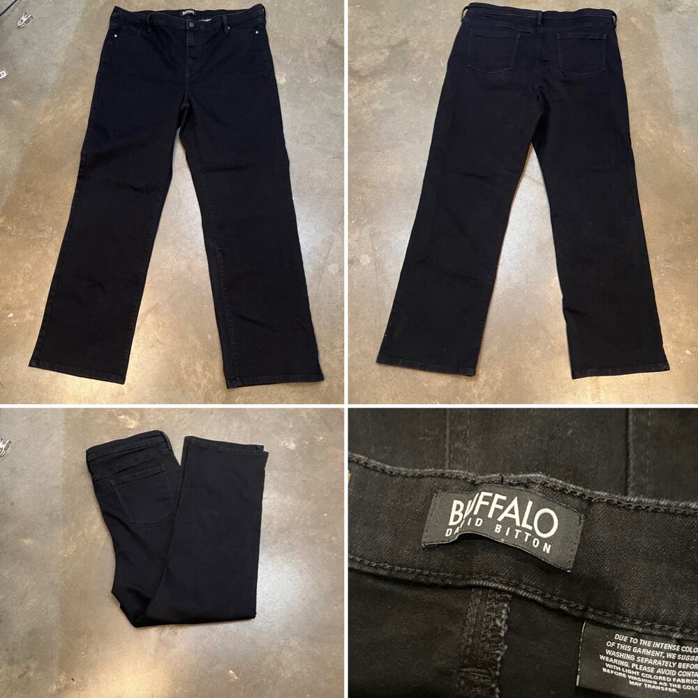 Buffalo David Bitton Alyssa Jeans Women’s Black Stretch High Rise Straight 16/36